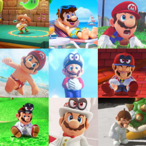 Imagem com o personagem Mario com diferentes expressões faciais